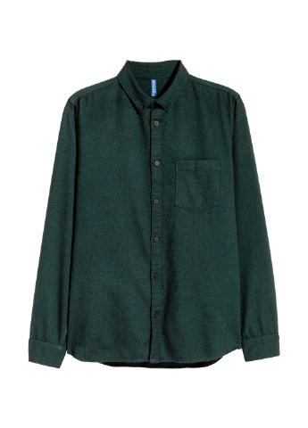 Темно-зеленая кэжуал рубашка меланж H&M