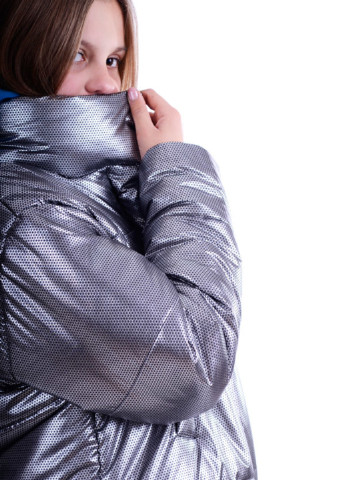 Серебряная демисезонная демисезонная укороченная куртка оверсайз Luxik демисезонная куртка