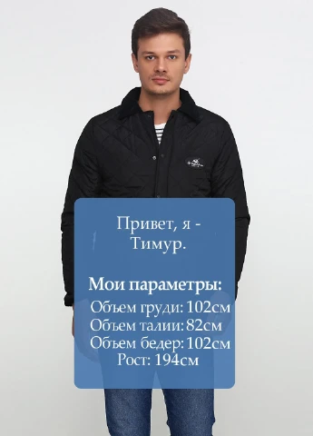Чорна демісезонна куртка Polo Club