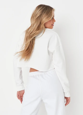 Белый свитшот Missguided однотонный бахрома (260390425)