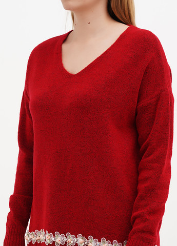 Красный демисезонный пуловер пуловер Sassofono