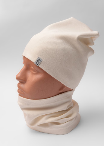 Молочный демисезонный комплект (шапка, шарф-снуд) ArDoMi