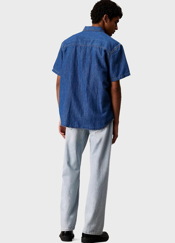 Синяя джинсовая, кэжуал рубашка однотонная Calvin Klein Jeans