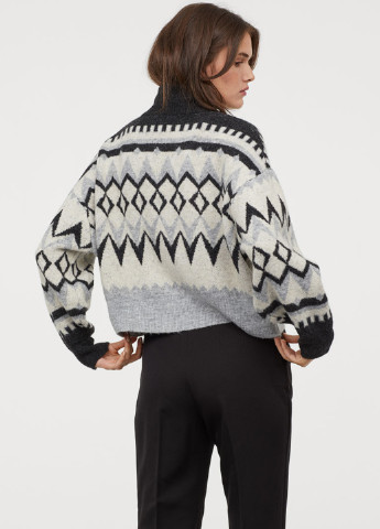 Серый демисезонный свитер хомут H&M