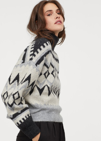 Серый демисезонный свитер хомут H&M