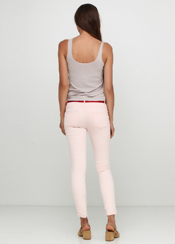 Бледно-розовые кэжуал демисезонные зауженные брюки Luizacco