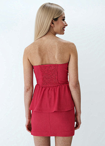 Малиновая блуза с баской Mohito