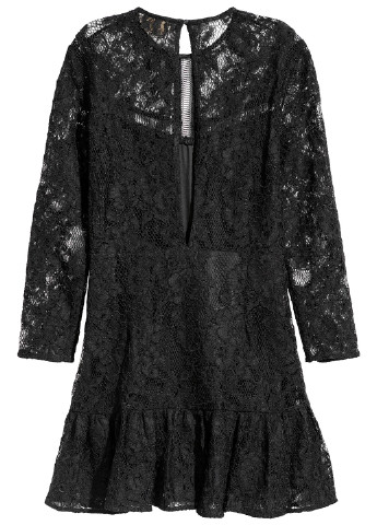 Чорна коктейльна плаття кльош H&M однотонна