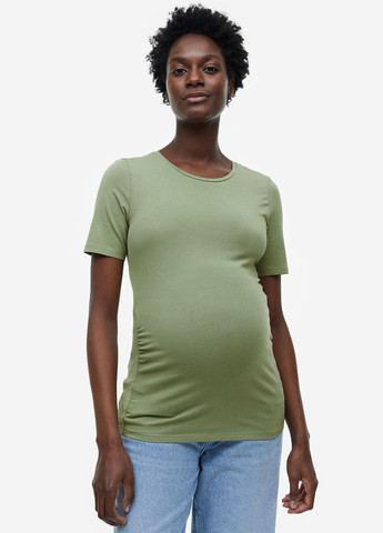 Фисташковая летняя футболка для беременных H&M