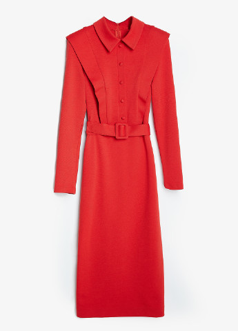 Красное кэжуал яркое платье-футляр Gepur однотонное