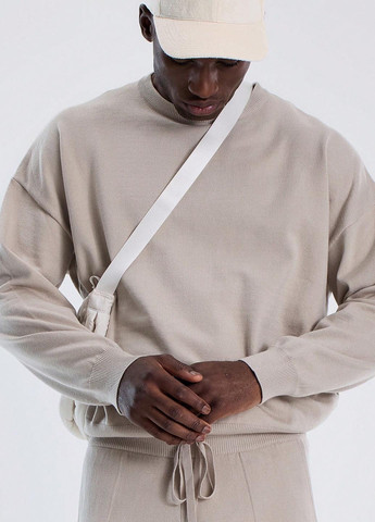 Светло-бежевый свитшот SHEIN однотонный без декора (347152467)