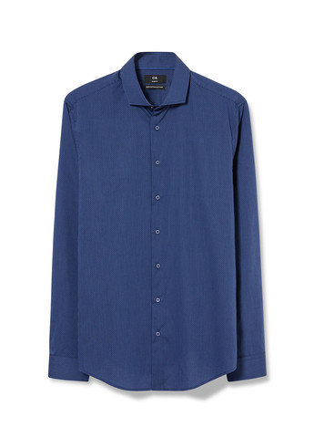 Синяя классическая, кэжуал рубашка с абстрактным узором C&A