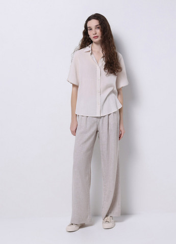 Молочная кэжуал рубашка однотонная Colin's