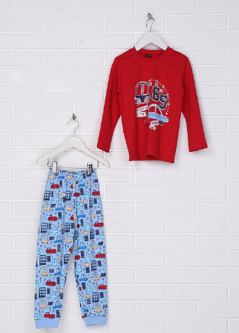 Красная всесезон пижама (лонгслив, брюки) Vitmo baby