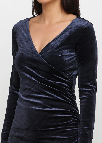 Темно-синя кежуал плаття, сукня на запах H&M меланжева