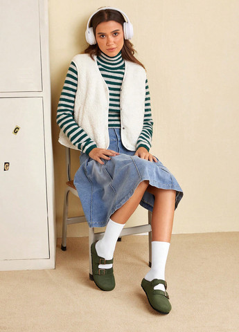 SHEIN Туфли лоферы хаки з полиуретан, искусственная кожа, китай — демисезон (331821640)