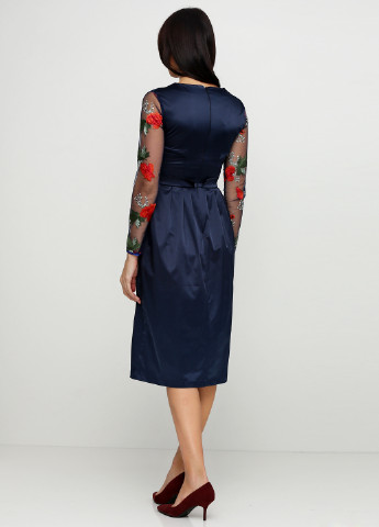 Темно-синее кэжуал платье Zephyros с цветочным принтом