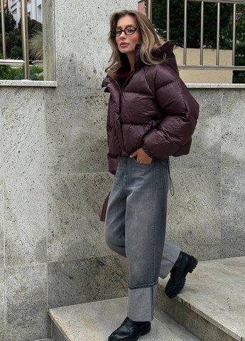 Бордовая зимняя куртка No Brand