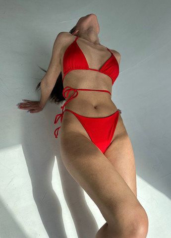 Красный летний купальник (лиф, трусики) бикини, раздельный NOVA VEGA
