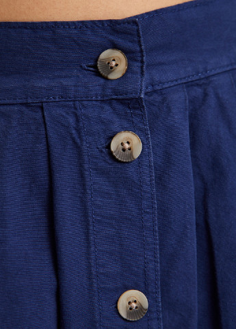 Синяя кэжуал однотонная юбка Pull & Bear клешированная