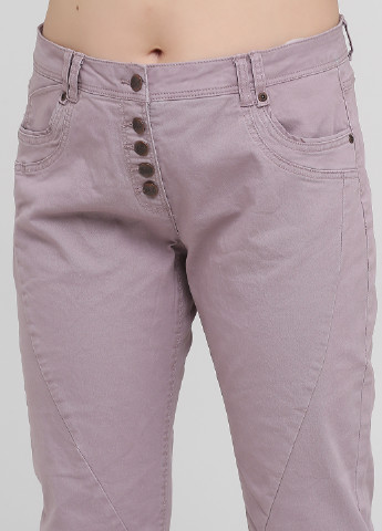 Сиреневые джинсовые демисезонные укороченные, прямые брюки Cheer