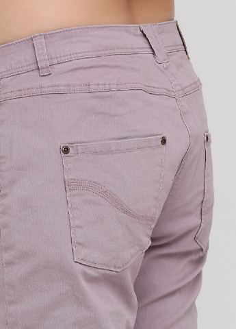 Сиреневые джинсовые демисезонные укороченные, прямые брюки Cheer