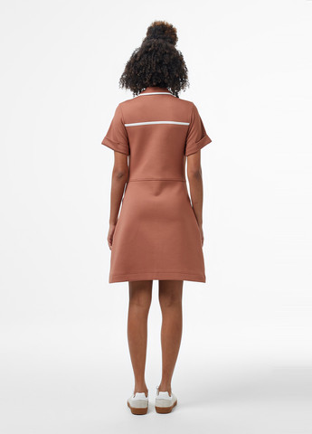 Коричневое кэжуал платье поло Lacoste однотонное