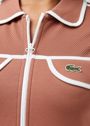 Коричневое кэжуал платье поло Lacoste однотонное