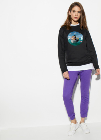 Черный свитшот женский /no flis/ YAPPI рисунок (251467792)