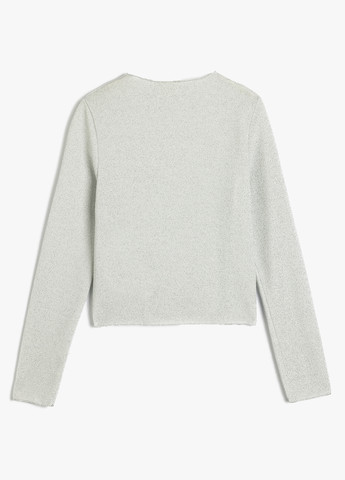 Светло-серая однотонная блузка KOTON демисезонная