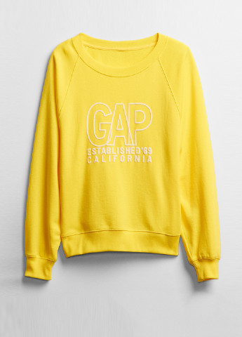 Gap свитшот логотип желтый кэжуал хлопок