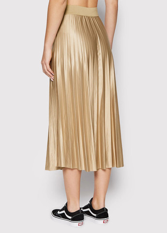 Золотая кэжуал однотонная юбка Vila плиссе