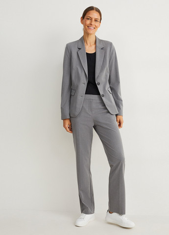 Серый женский жакет C&A меланжевый - демисезонный