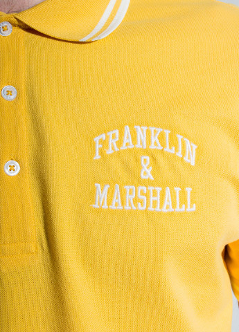 Желтая футболка-поло для мужчин Franklin & Marshall однотонная