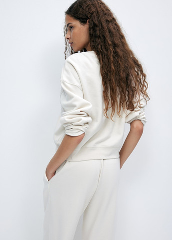 Молочний світшот H&M однотонний без декору (365968230)