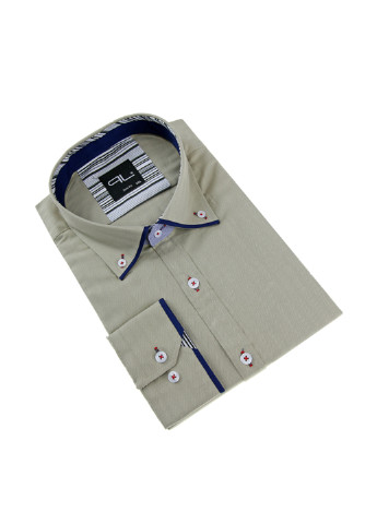 Оливковая кэжуал рубашка однотонная Pako Lorente с длинным рукавом
