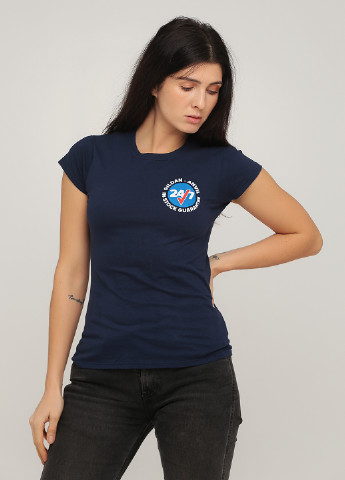 Темно-синя літня футболка Gildan