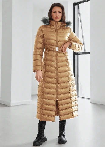 Песочное зимнее Пальто однобортное SHEIN