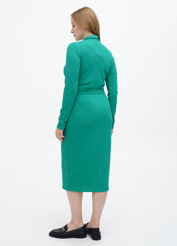 Зеленое кэжуал платье рубашка Mohito однотонное