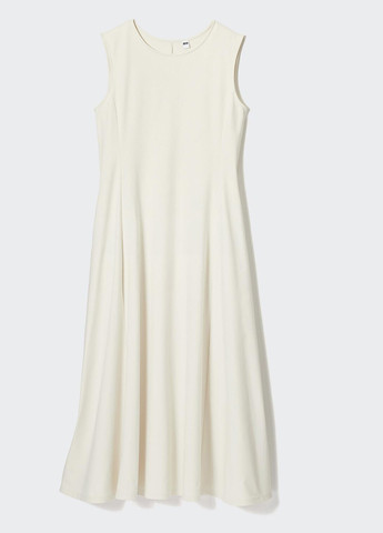 Белое кэжуал платье Uniqlo однотонное