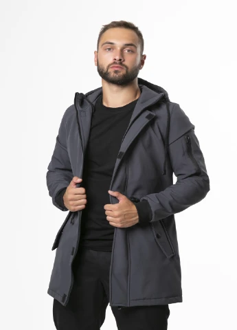 Серая демисезонная куртка мужская осенняя /весенняя softshell v2.0 демисезонная серая Intruder