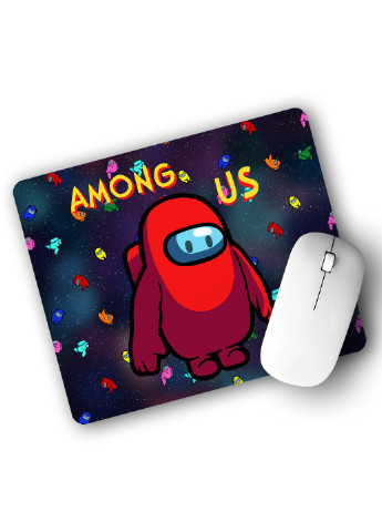 Коврик для мышки Амонг Ас Красный (Among Us Red) (25108-2411) 22х18 см MobiPrint (222995208)