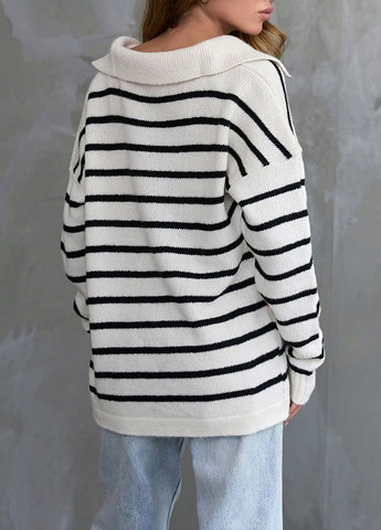 Чорно-білий демісезонний светр SHEIN