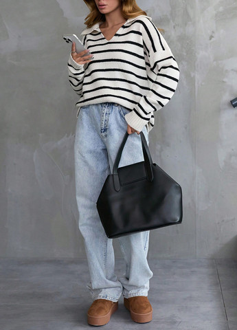 Чорно-білий демісезонний светр SHEIN