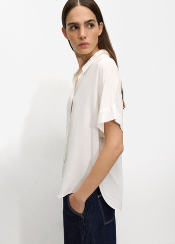 Белая классическая, кэжуал рубашка однотонная Parfois