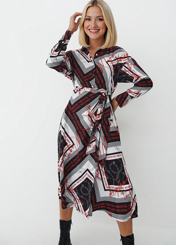 Комбінована кежуал сукня сукня-сорочка Mohito з написами