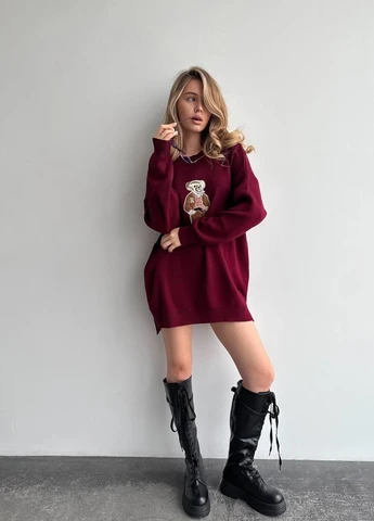Бордовий демісезонний джемпер джемпер No Brand