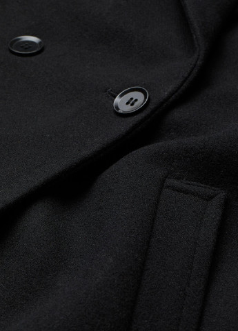 Черное Кэжуал пальто-жакет оверсайз двубортное H&M однотонное