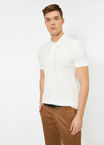 Белая футболка-поло для мужчин KOTON однотонная