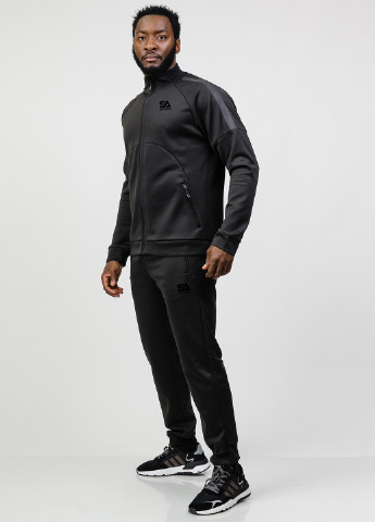 Черный демисезонный костюм (толстовка, брюки) брючный SA-sport